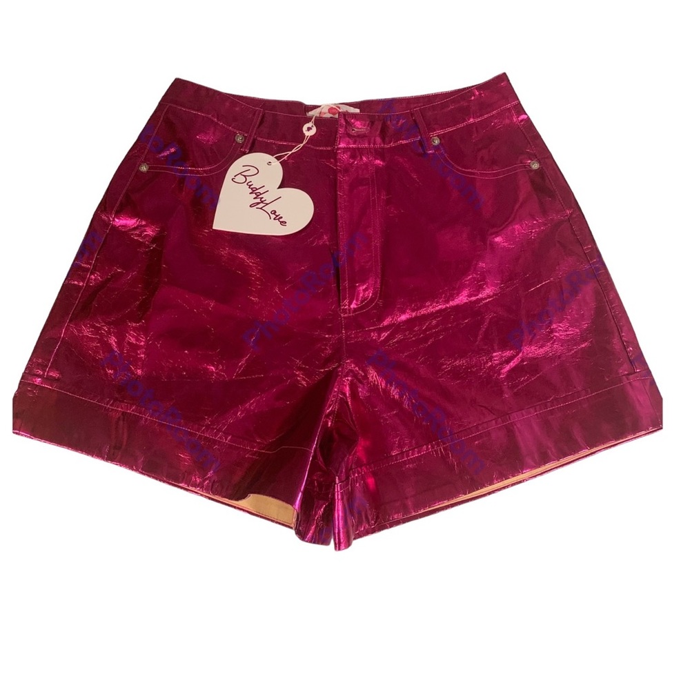 BUDDY LOVE Shorts Women 29 Hot Pink Metallic Club Disco Party Barbie Costume